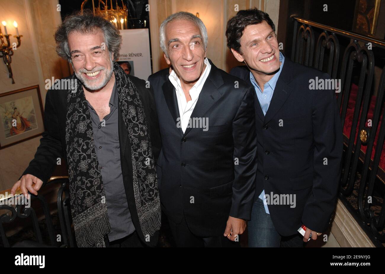 Director Marc Esposito and actors Gerard Darmon and Marc Lavoine attend ...