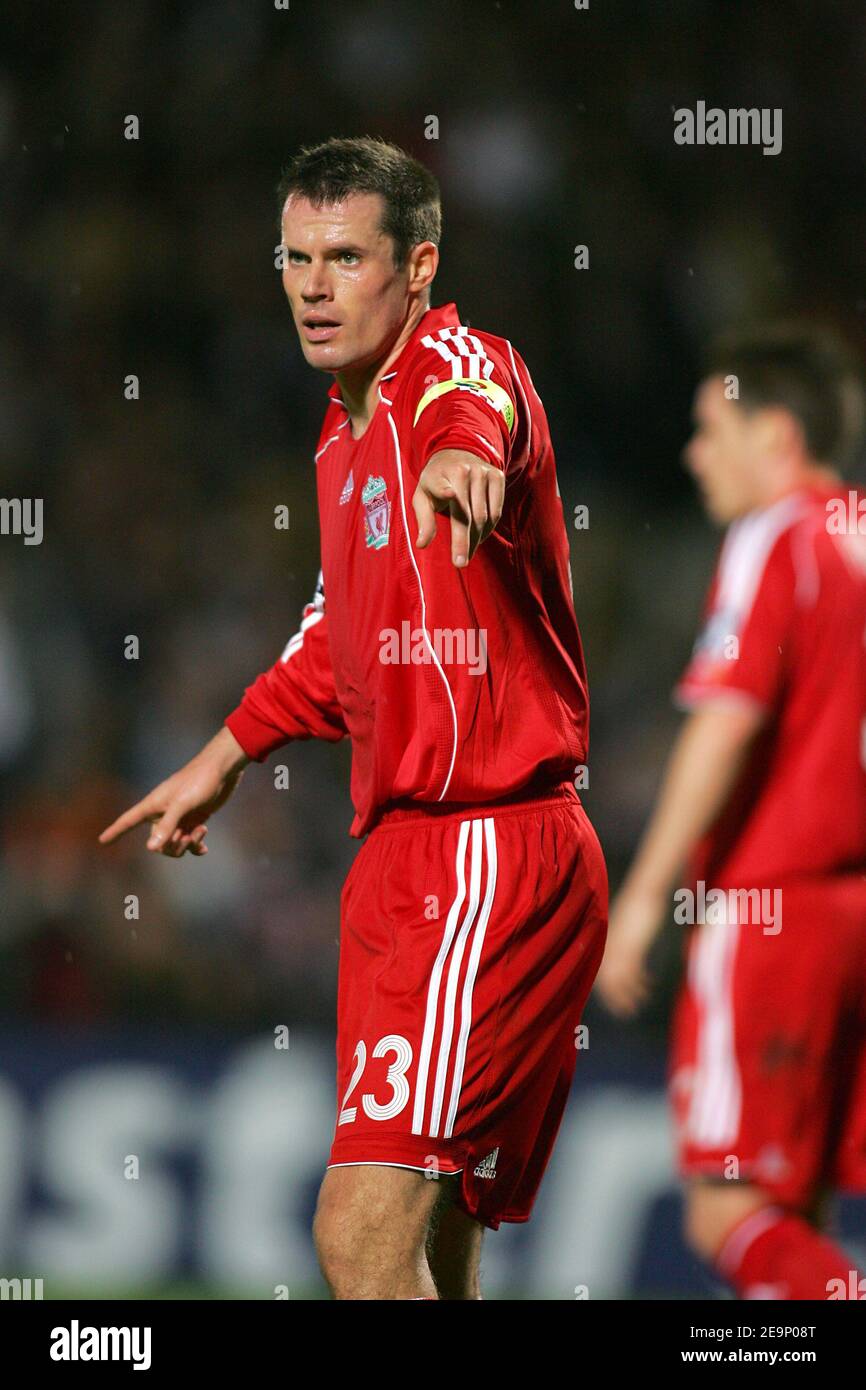 Liverpool's Jamie Carragher during the Champions League group C match, FC Girondins De Bordeaux vs Liverpool FC, at Chaban-Delmas Stadium in Bordeaux, France, on October 18, 2006. Liverpool won 1-0. Photo by Manuel Blondeau/Cameleon/ABACAPRESS.COM Stock Photo