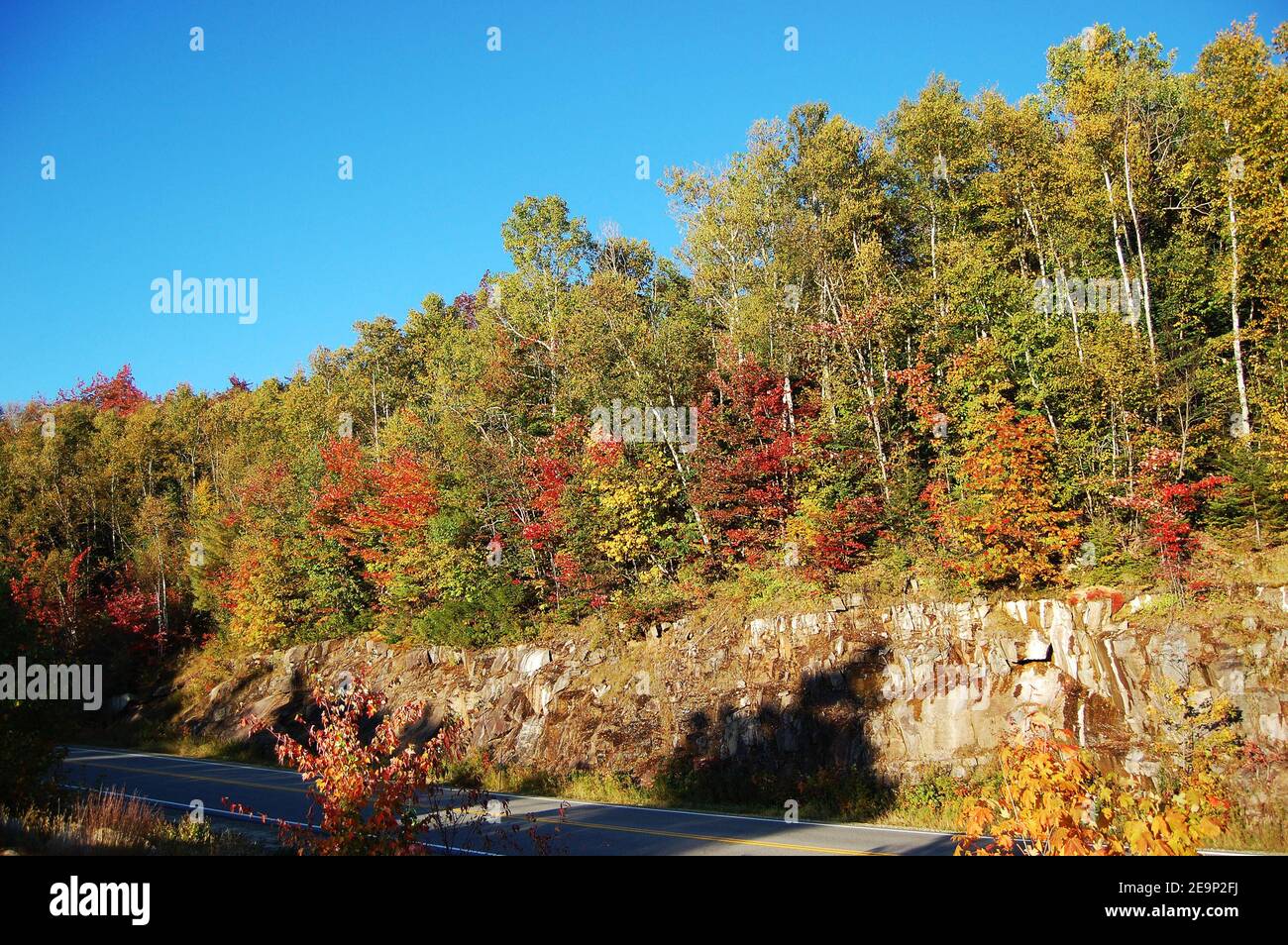 Fall Foliage in Kancamagus Highway, White Mountain in New Hampshire, USA. Stock Photo