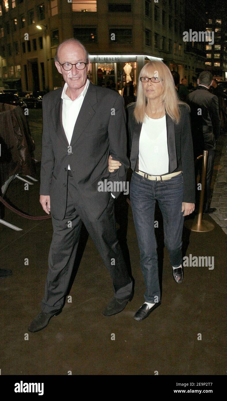 French actress, Mireille Darc, and her husband at the inauguration of the palace Fouquet's Barriere, in Paris. Photo by Thibault Camus/ABACAPRESS.COM Stock Photo