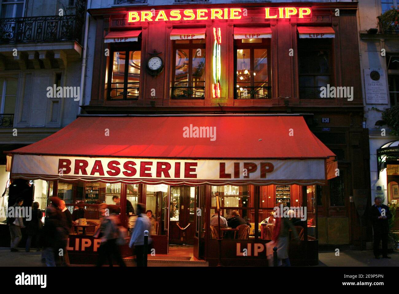 Illustration of famous Brasserie Lipp in Paris, France, on October 20 ...