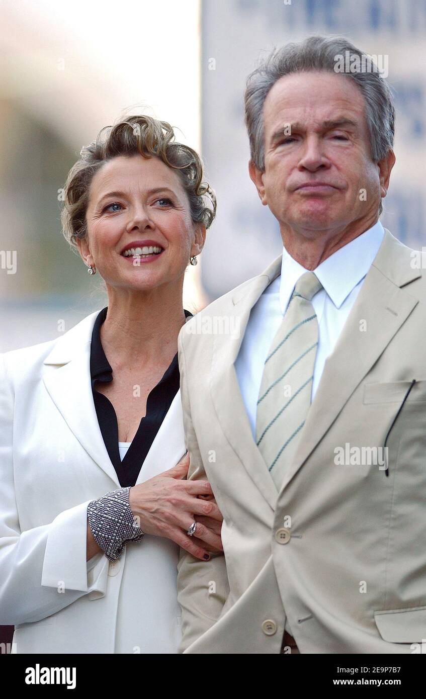 Actress Annette Bening is honored with the 2,324th Star with her husband Warren Beatty on the Hollywood Walk of Fame in front of the Chinese Theatre in Los Angeles, CA, USA on November 10th, 2006. Photo by Lionel Hahn/ABACAPRESS.COM Stock Photo