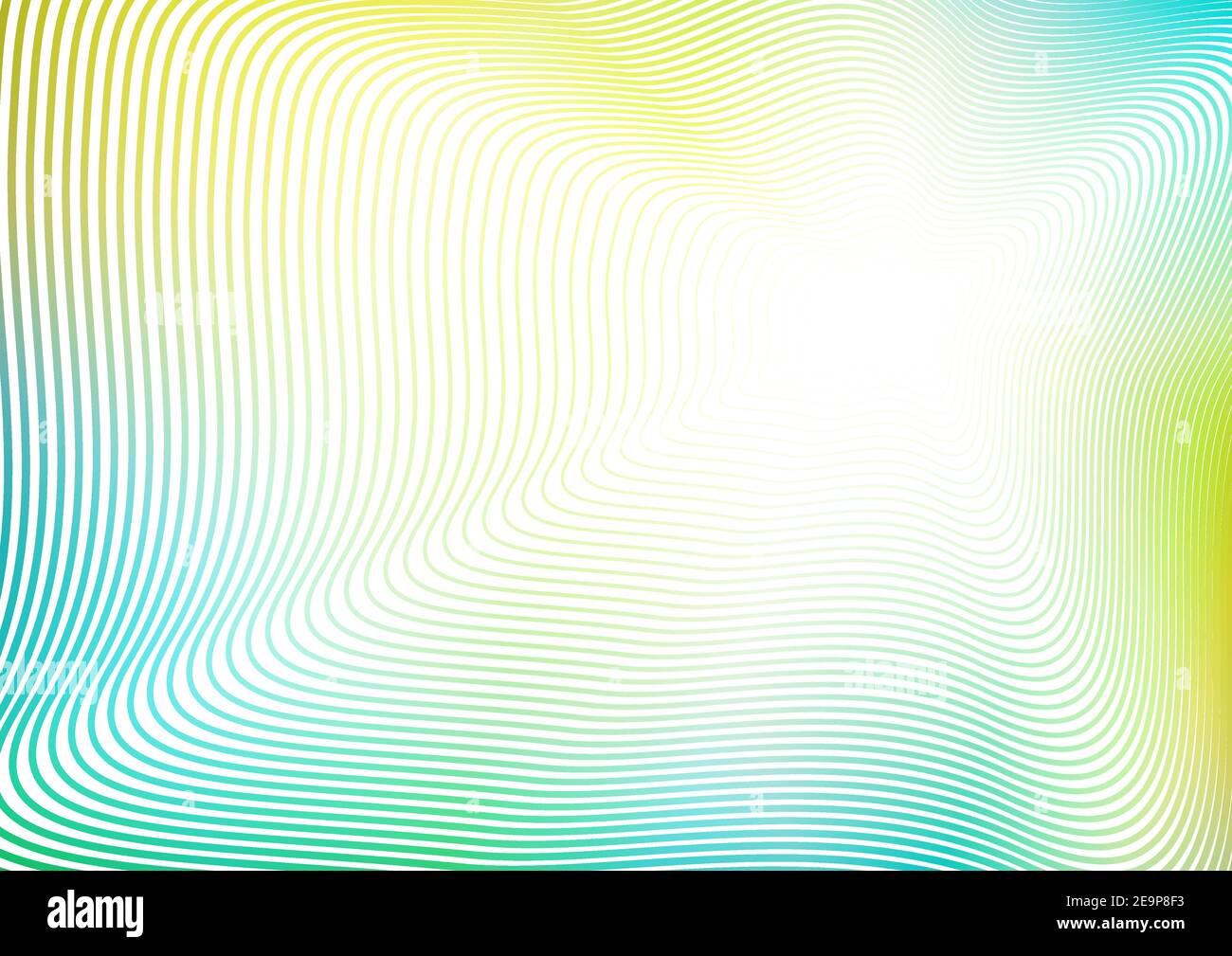 Blue, yellow, green line art pattern. Abstract striped background