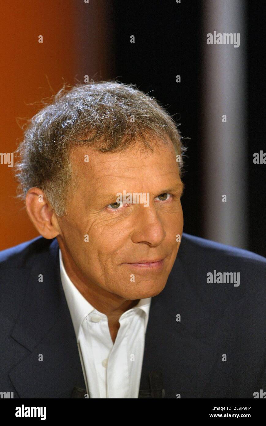 French TV presenter Patrick Poivre d'Arvor is seen during the taping of his TF1 channel TV Show 'Vol de nuit' in Paris, France on November 15, 2006. Photo by Bernard Bisson/ABACAPRESS.COM Stock Photo