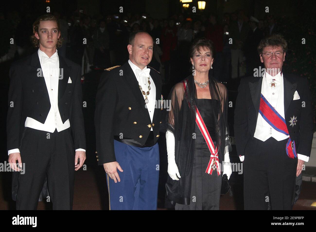 Pierre Casiraghi, Prince Albert II of Monaco, Princess Caroline of Hanover and Prince Ernst of Hanover attend the Gala event at the Salle Garnier in Monaco as part of Monaco's National Day celebrations on November 19, 2006. Photo by Nebinger-Orban/ABACAPRESS.COM Stock Photo