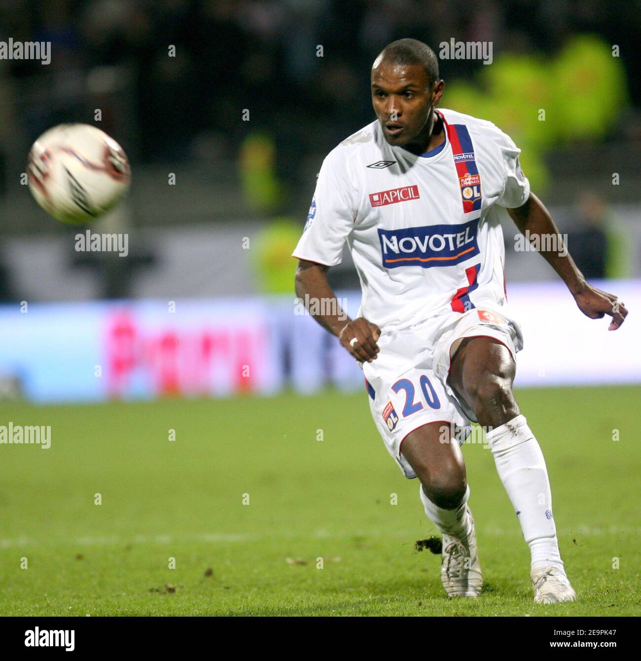 Lyon's Eric Abidal during the match the French first league football ...