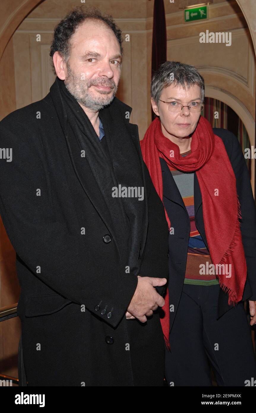 Actor and director Jean-Pierre Darroussin, winner of the 'Prix Louis Delluc du Premier Film' for his directorial debut 'Le Pressentiment', and director Pascale Ferran, winner of the 'Prix Louis Delluc' for her remake of 'Lady Chatterley', pose together during the 64th annual 'Prix Louis Delluc' announcement ceremony, held at the Fouquet's restaurant in Paris, France, on December 18, 2006. Photo by Nicolas Khayat/ABACAPRESS.COM Stock Photo