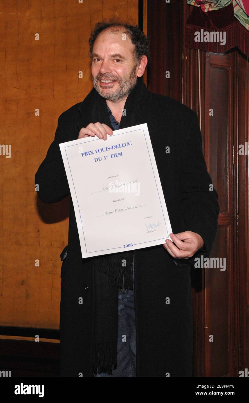 Actor and director Jean-Pierre Darroussin, winner of the 'Prix Louis Delluc du Premier Film' for his directorial debut 'Le Pressentiment' poses for pictures during the 64th annual 'Prix Louis Delluc' announcement ceremony, held at the Fouquet's restaurant in Paris, France, on December 18, 2006. Photo by Nicolas Khayat/ABACAPRESS.COM Stock Photo