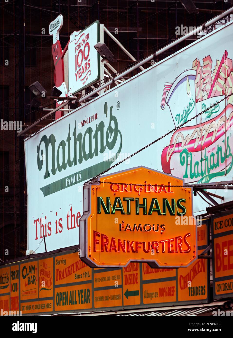 Nathan's famous hot dogs in Coney Island Brooklyn NYC Stock Photo - Alamy