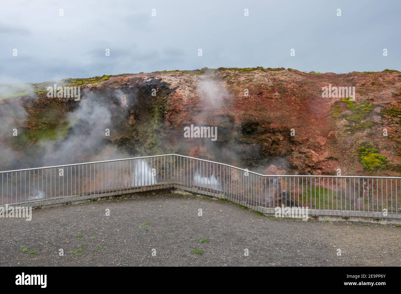 Deildartunguhver hot spring in Borgarfjordur in Iceland Stock Photo