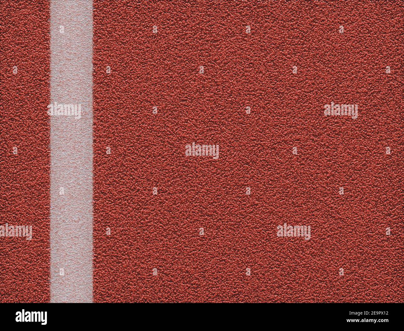 Running track from the top view. Flat and uniform color image in high resolution. Stock Photo