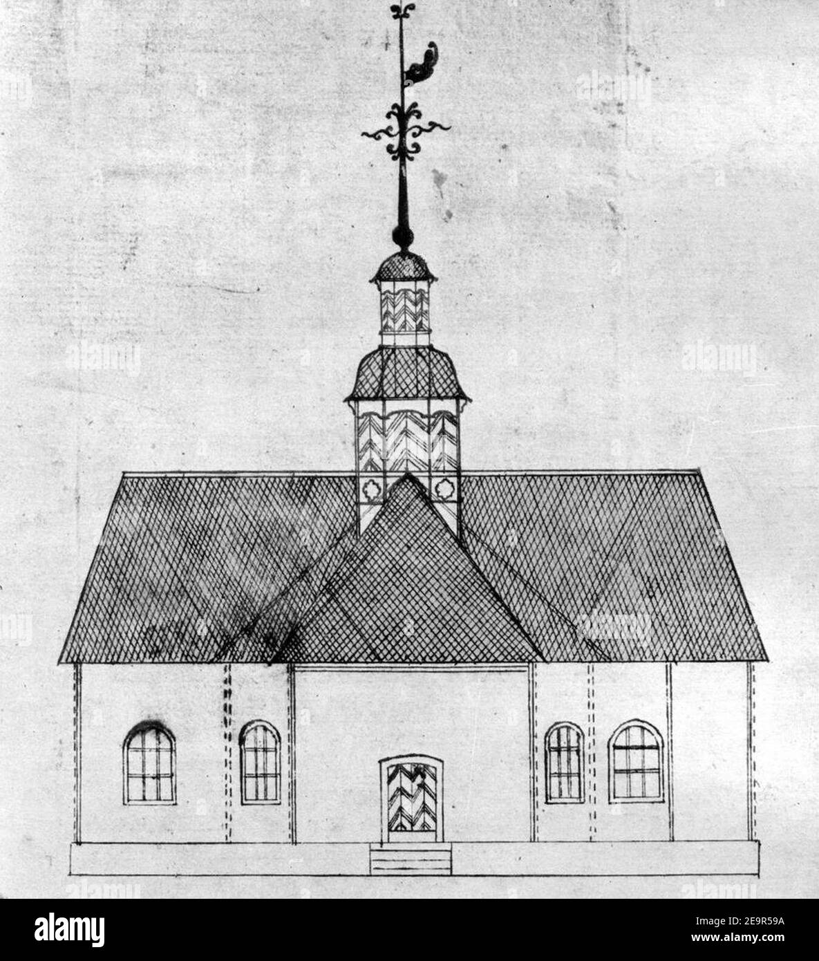 Merijarvi Church elevation by Silven. Stock Photo