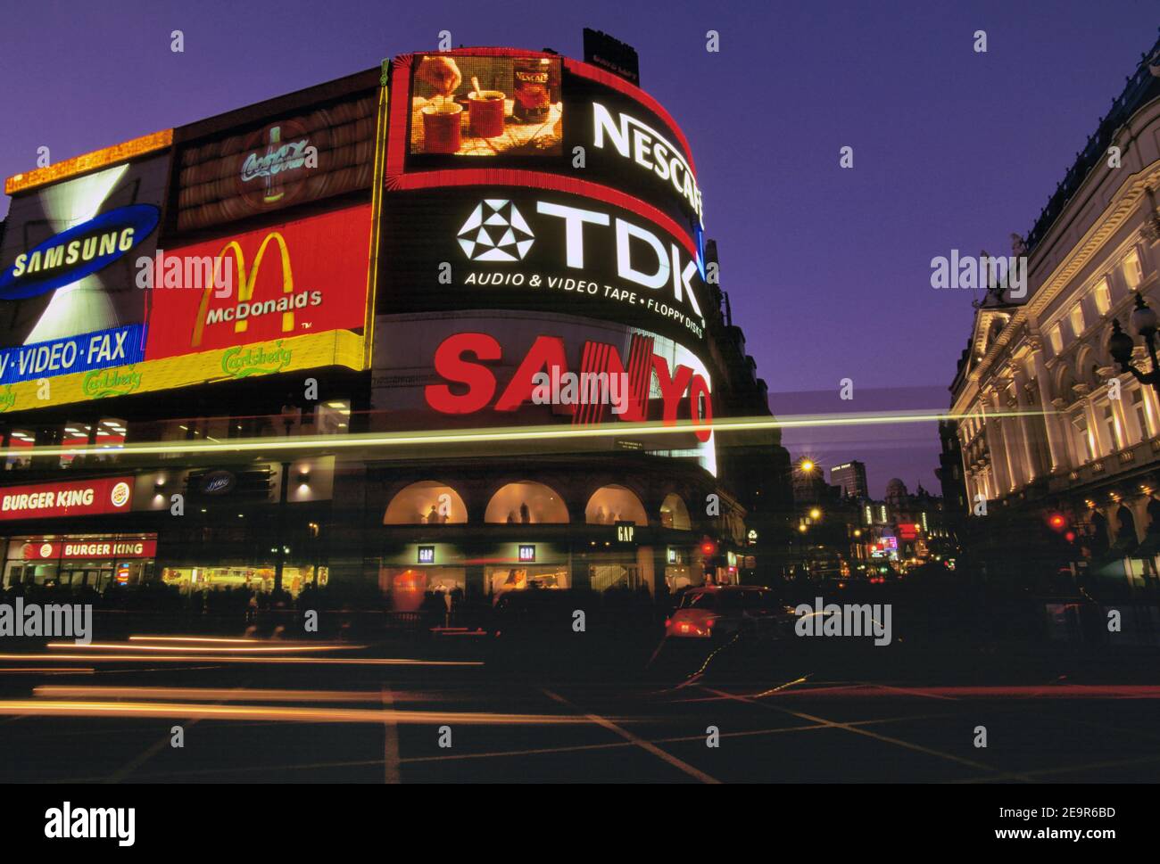 London, England, UK. Streaked lights front the electric light