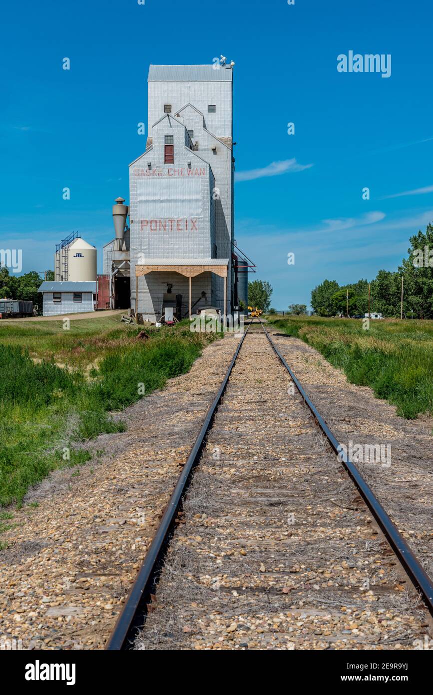 Grain elevator railroad tracks in hires stock photography and images