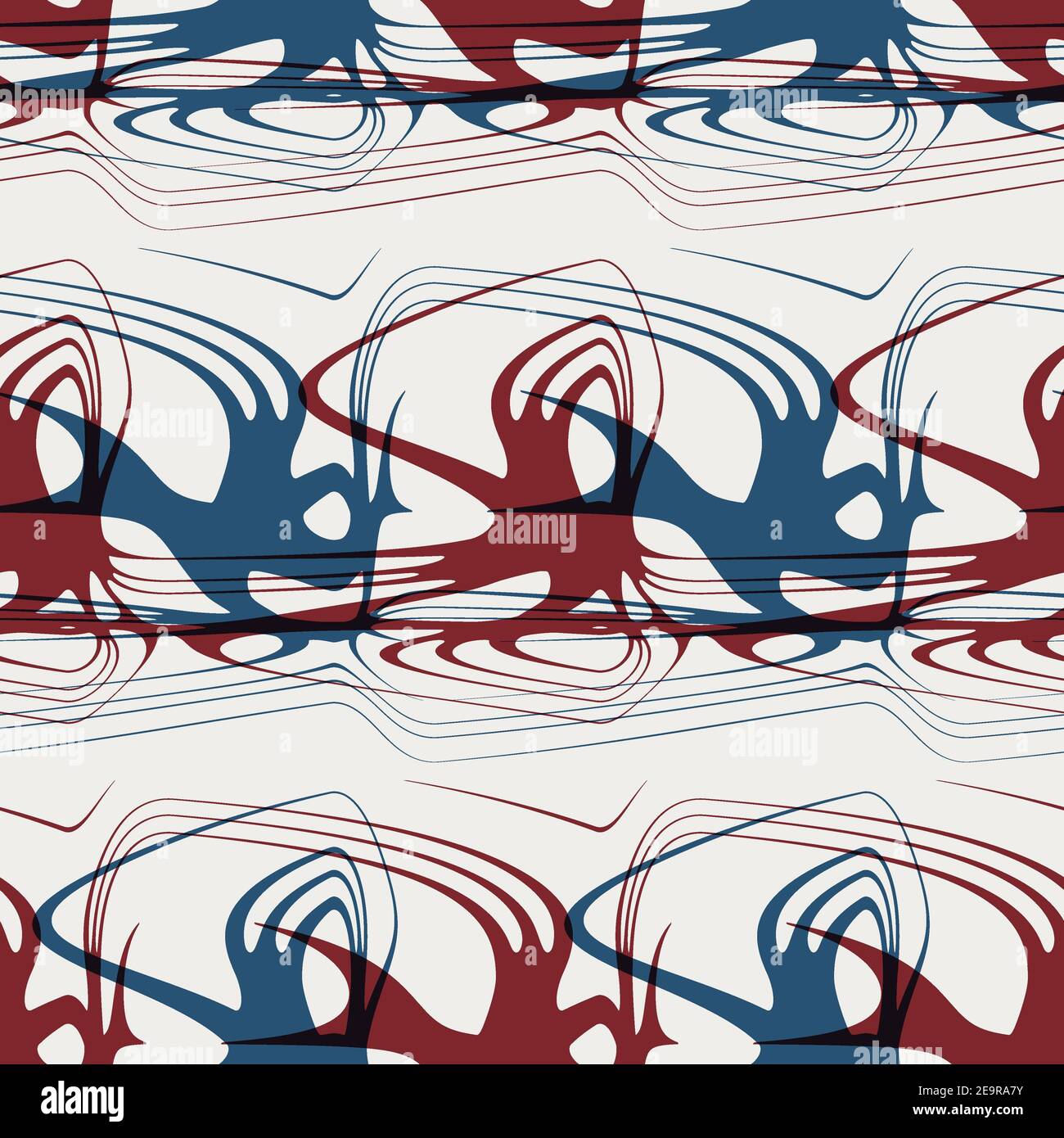 Seamless abstract pattern in red blue black white Stock Photo - Alamy