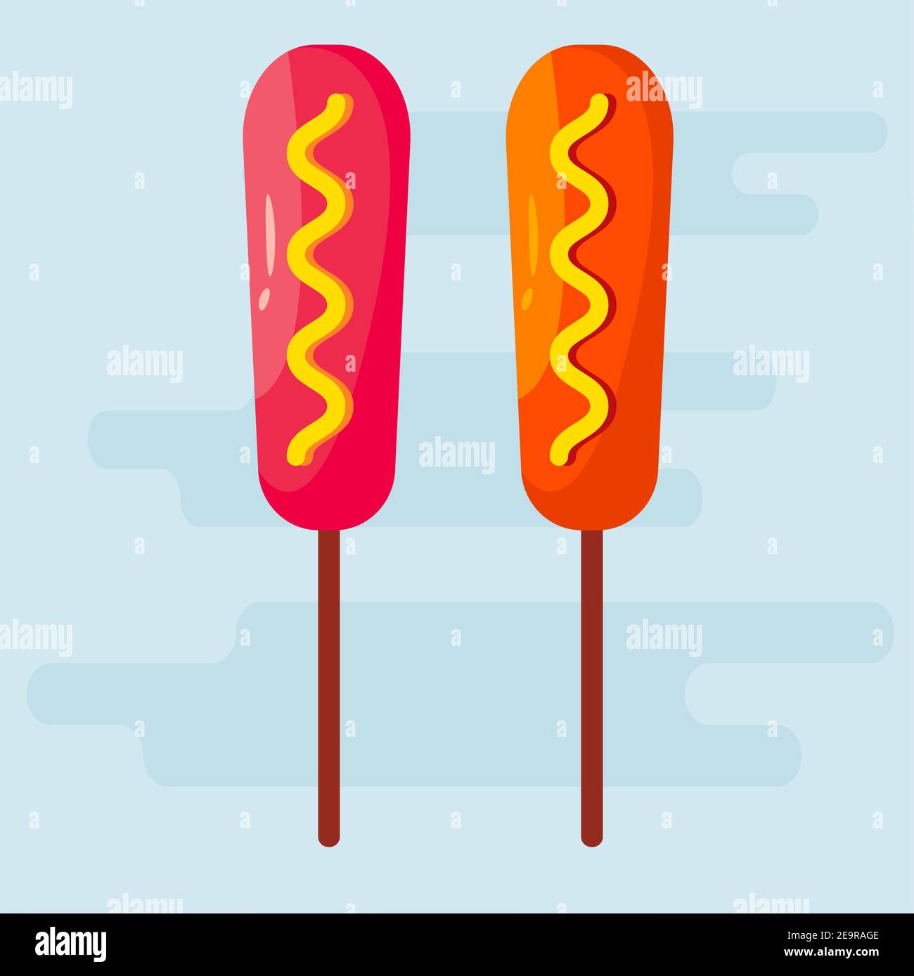 corn dog food vector illustration in flat style Stock Vector