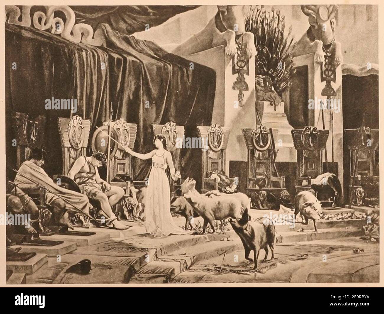 Motte Circe Transforme Les Compagnons D Ulysse En Porcs Stock Photo Alamy