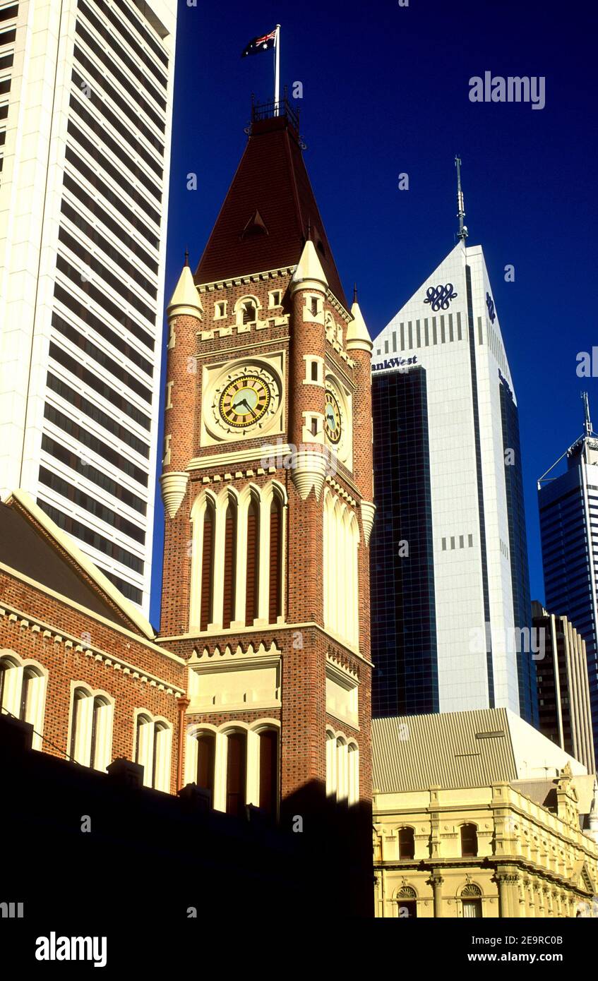 Perth Townhall Clock,1996, Western Australia Stock Photo Alamy