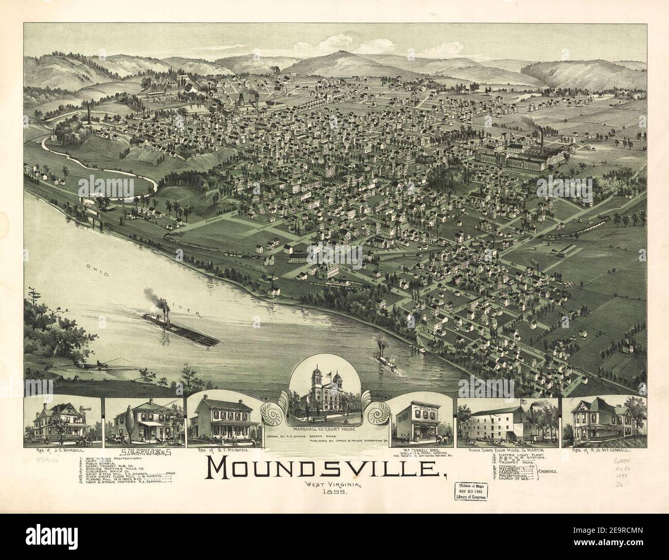 Moundsville, West Virginia 1899 Stock Photo Alamy