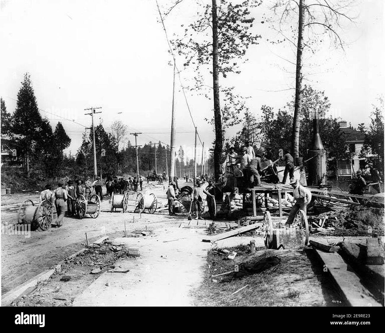 Mount Baker Park Co, street construction in subdivision Stock Photo Alamy
