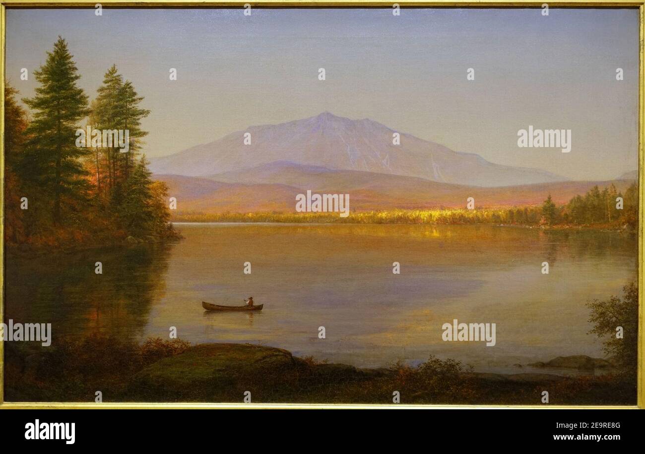 Mount Katahdin from Millinocket Camp, by Frederick Edwin Church, 1895, Stock Photo