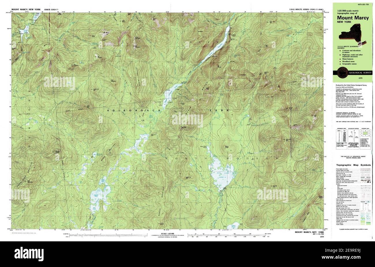 Mount Marcy New York USGS topo map 1979 Stock Photo Alamy