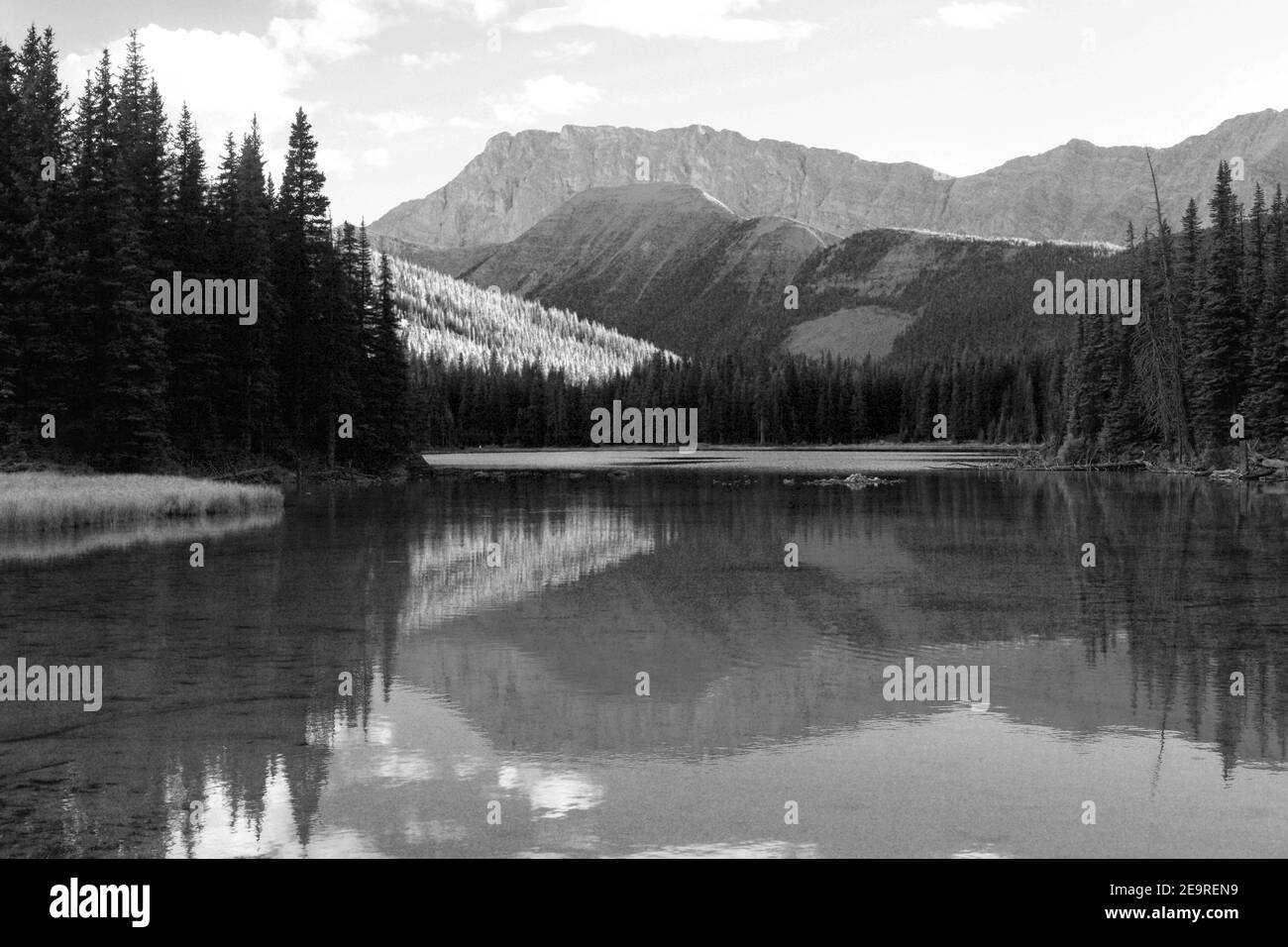 Elbow lake reflection Stock Photo