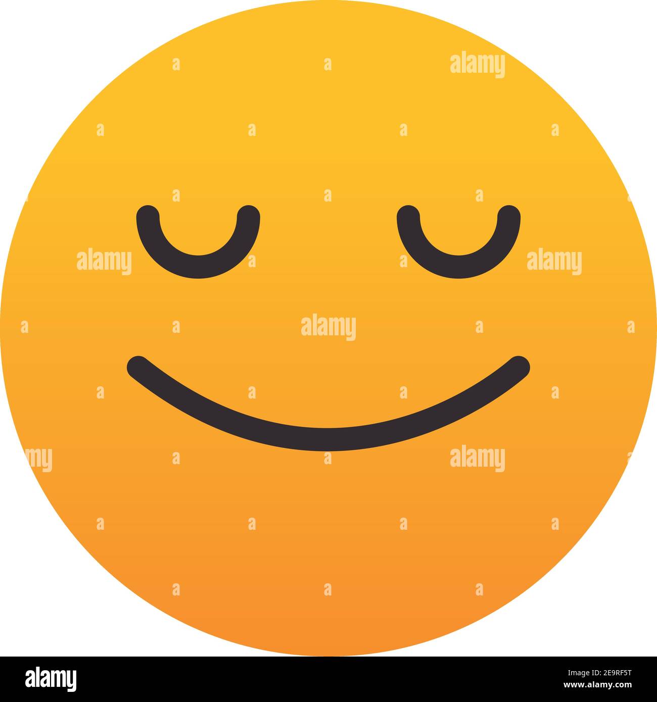 emoji peaceful face icon over white background, colorful design, vector illustration Stock