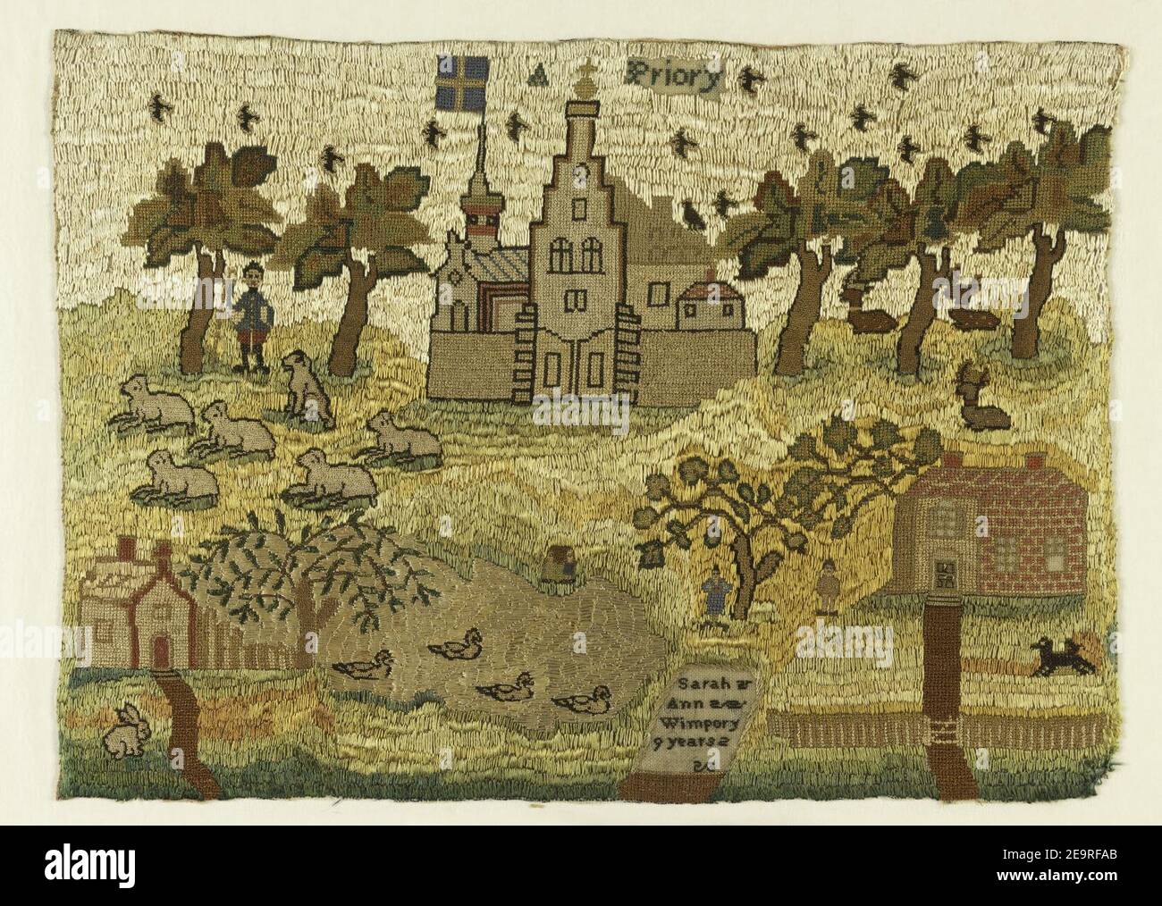 Mourning Sampler (England), late 18th–early 19th century Stock Photo ...