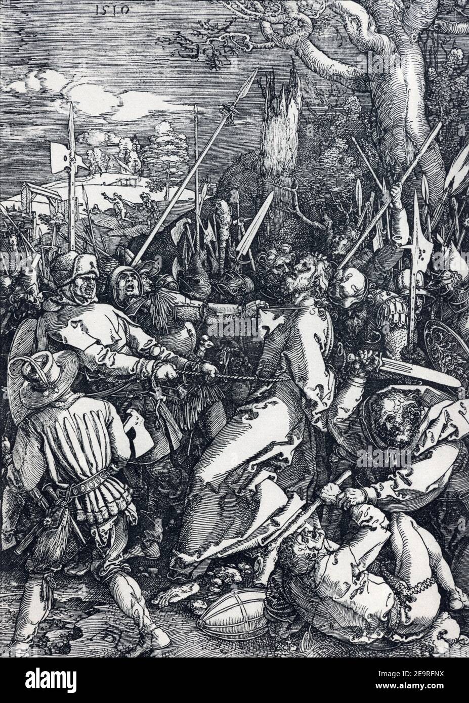 BERNOLAKOVO, SLOVAKIA, DECEMBER 29, 2016: The lithography  arresting of Jesus in Gethsemane gardenof  by Albert Dürer (1471 - 1528) printed in Germany Stock Photo