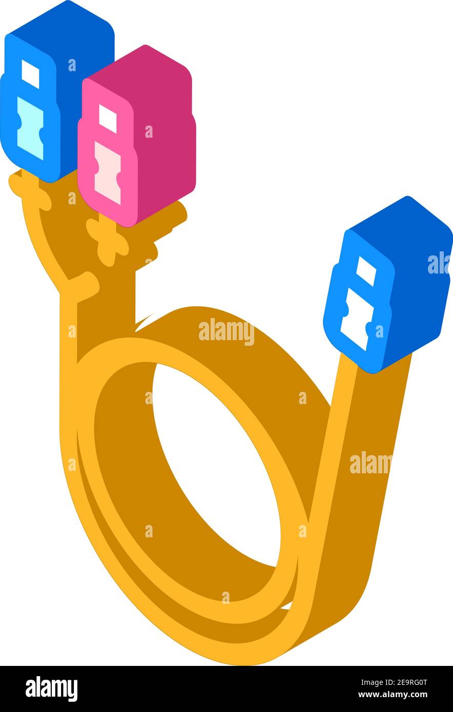 electronic cable for camera isometric icon vector illustration Stock ...