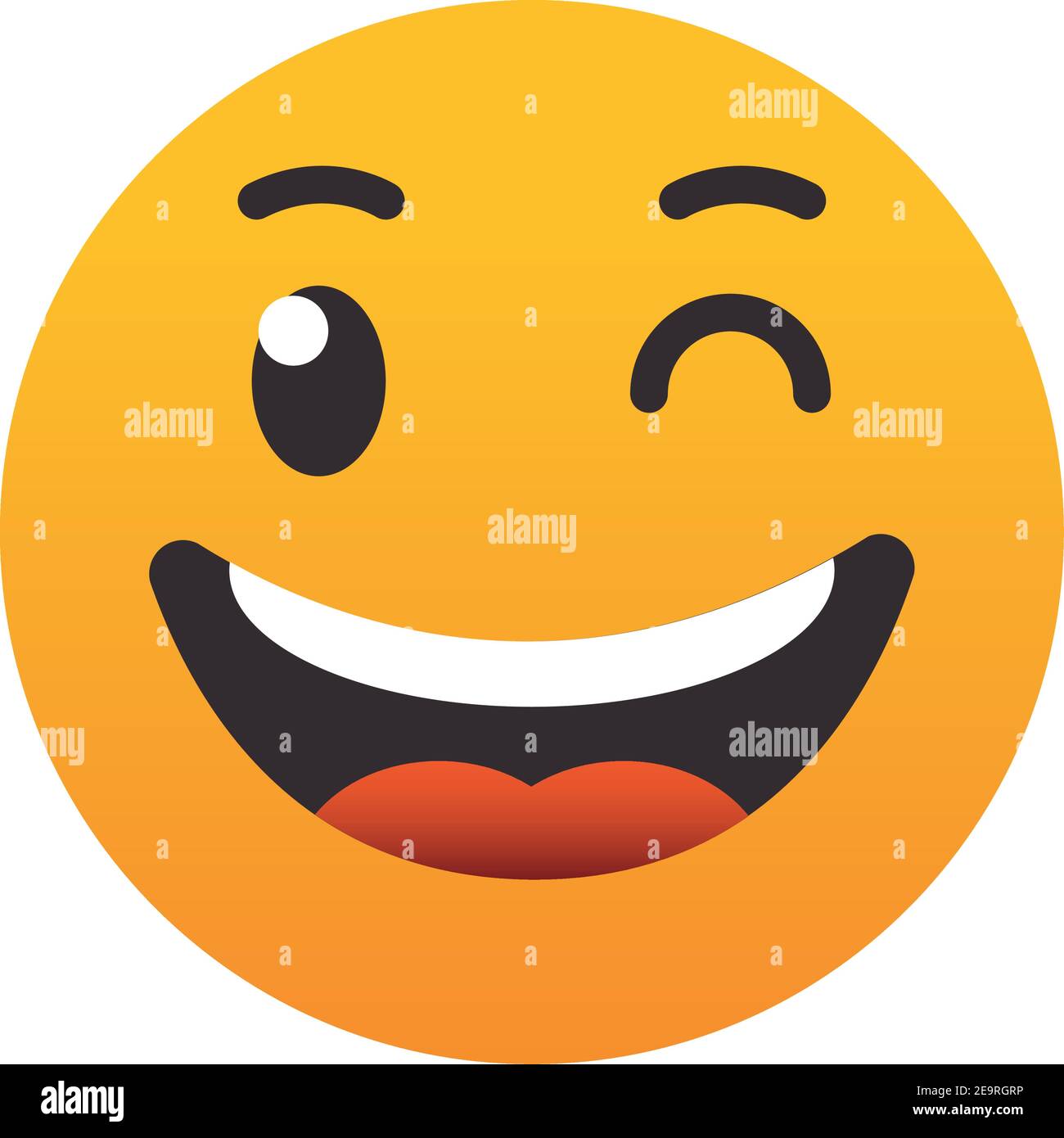 Emoji Winking Face smiling icon over white background, colorful design