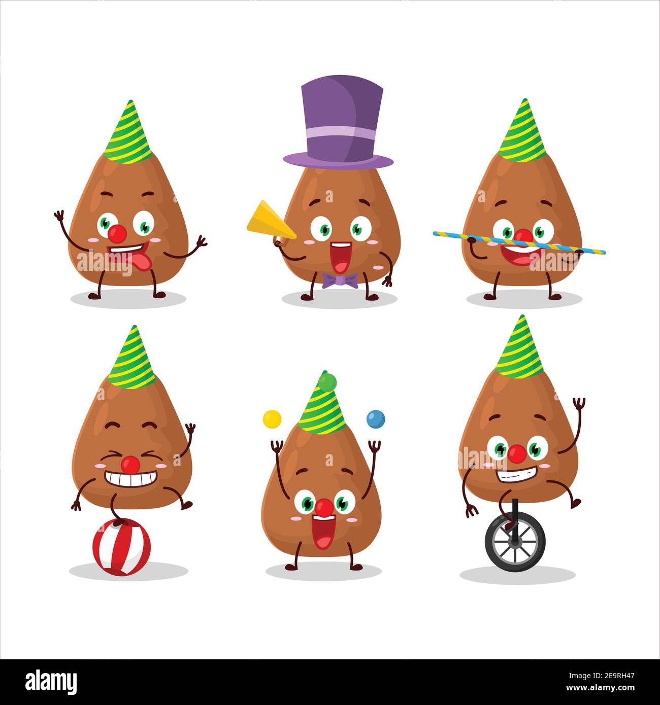 Cartoon character of mamey with various circus shows. Vector illustration Stock Vector