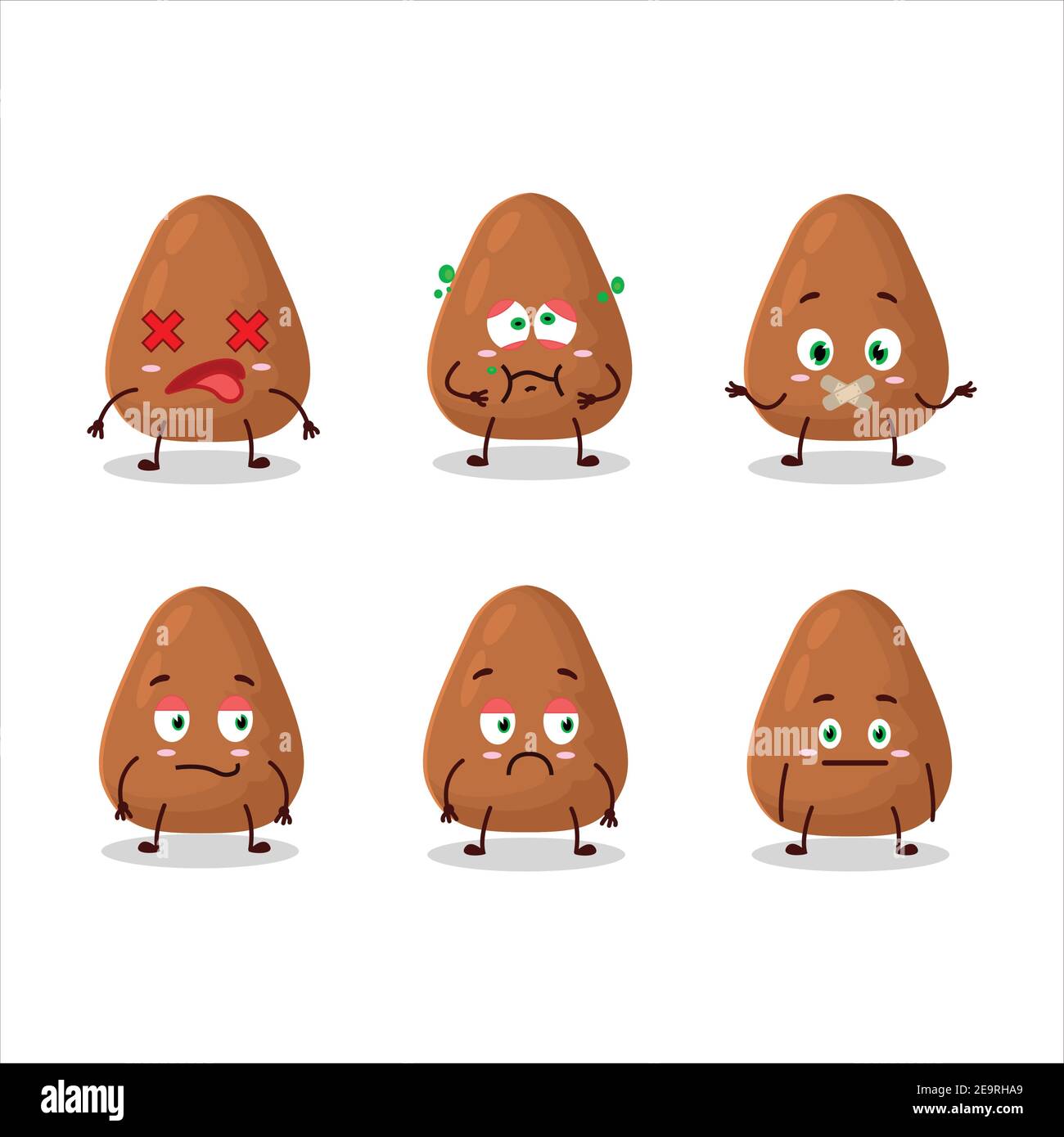 Mamey cartoon in character with nope expression. Vector illustration Stock Vector