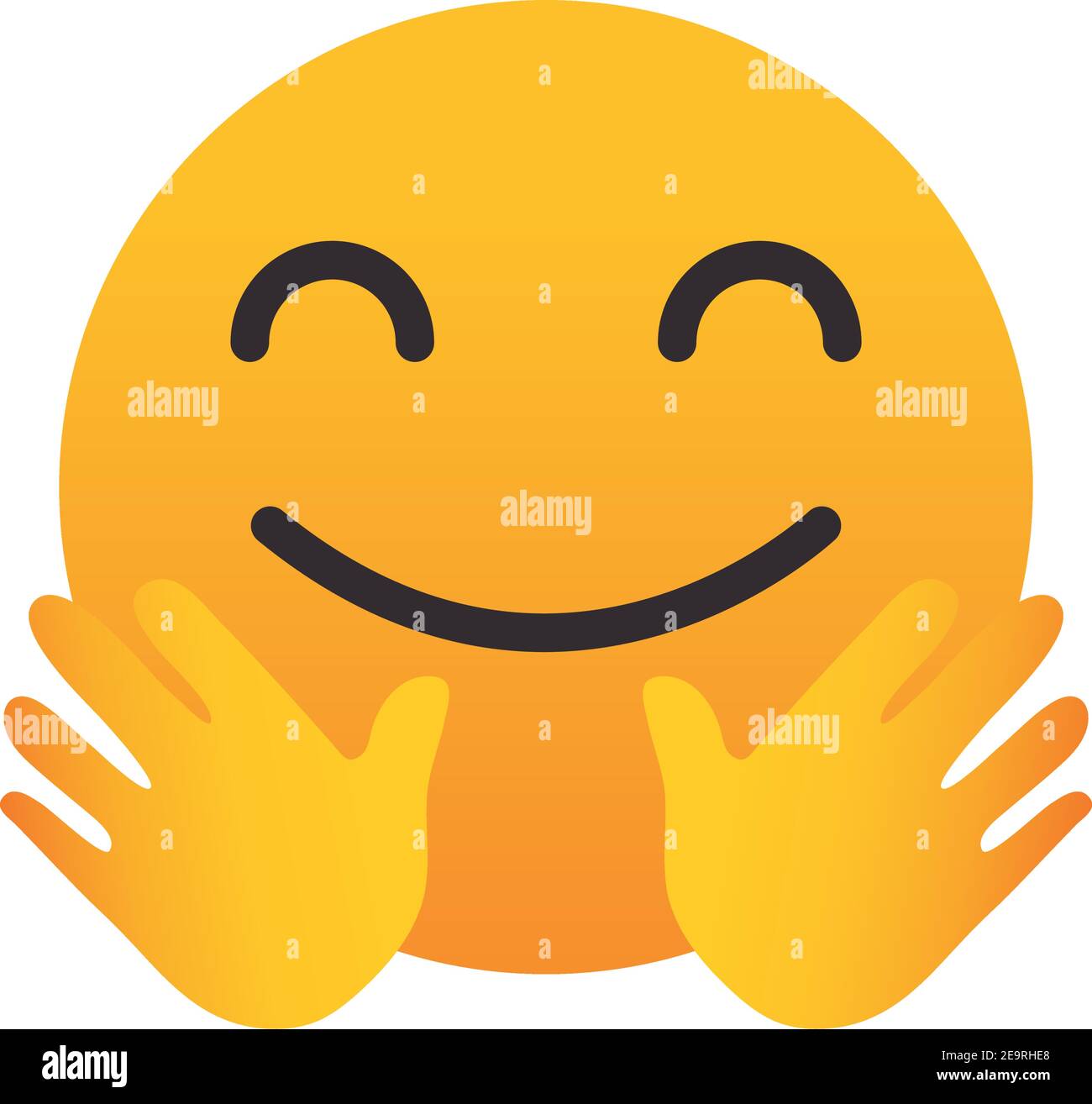 Emoji Hugging Face icon over white background, colorful design, vector illustration Stock Vector