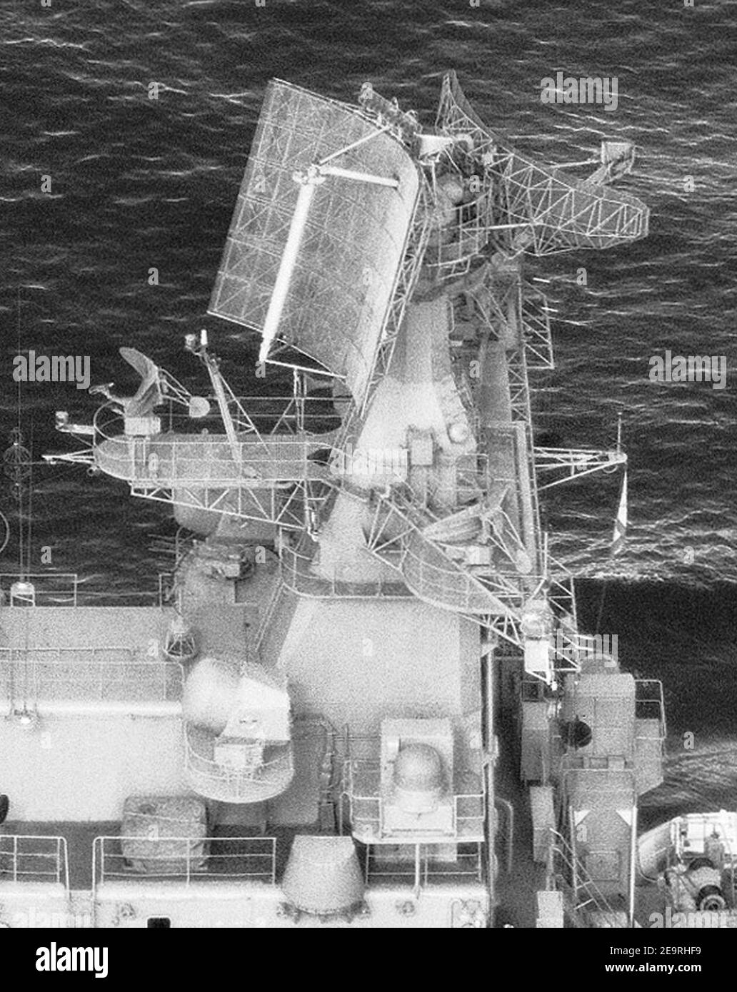 MR-710 «Fregat» on destroyer «Otlichnyy», 1988 (3). Stock Photo
