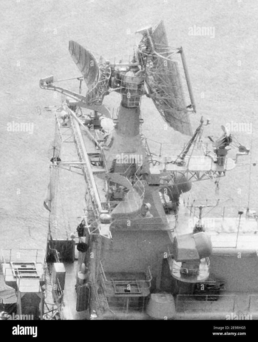 MR-710 «Fregat» on destroyer «Otlichnyy», 1988 (4). Stock Photo