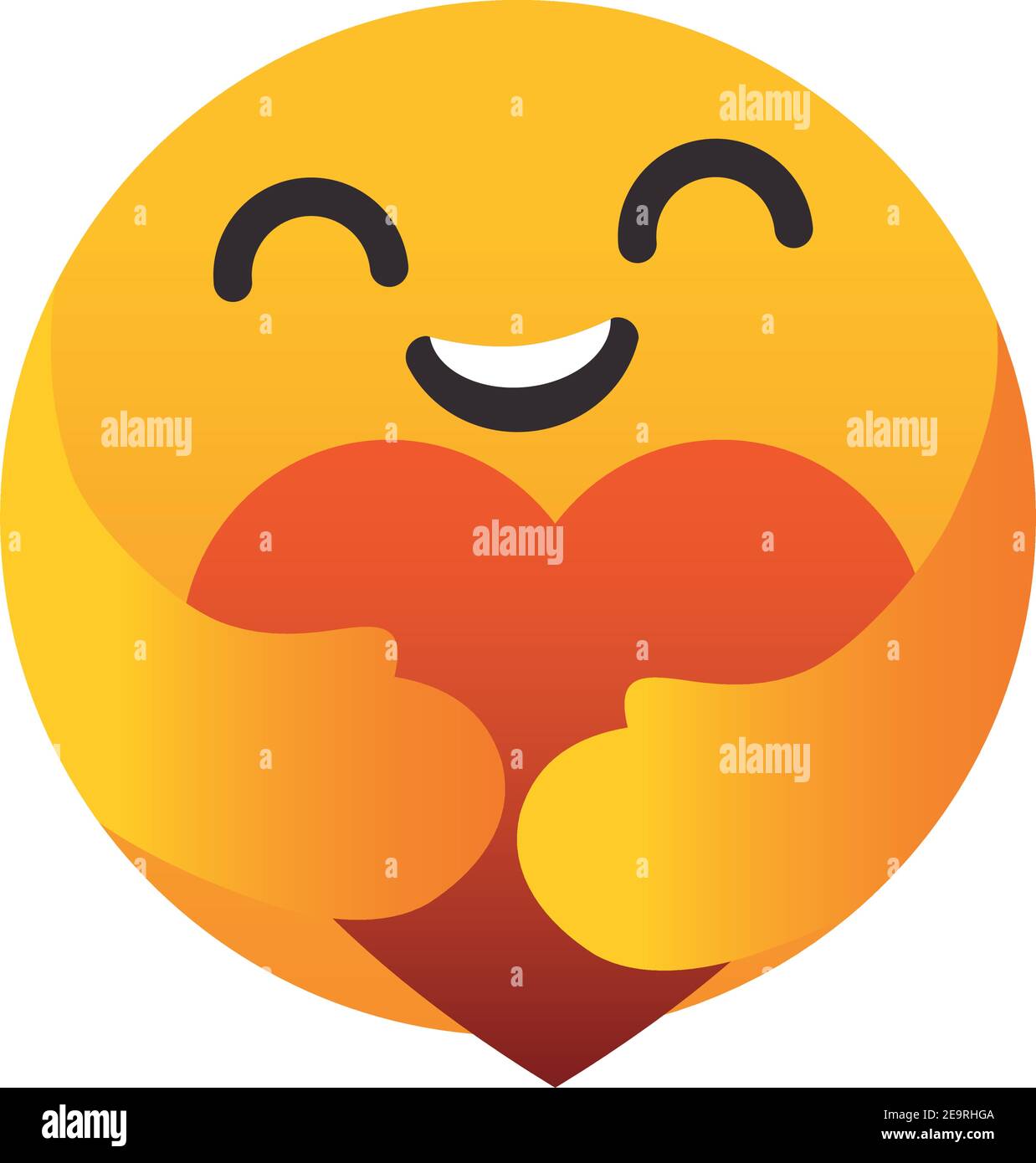 Care emoji hugging a red heart over white background, colorful design,  vector illustration Stock Vector Image & Art - Alamy
