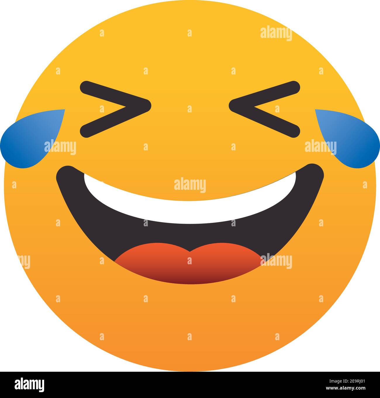 emoji Face with Tears of Joy over white background, colorful design