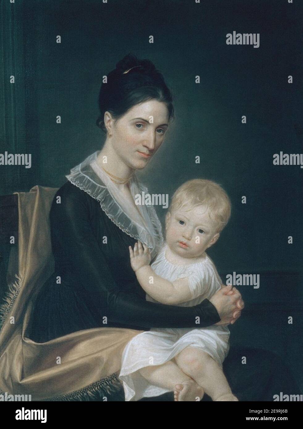 Mrs Marinus Willett and Her Son Marinus Jr by John Vanderlyn. Stock Photo