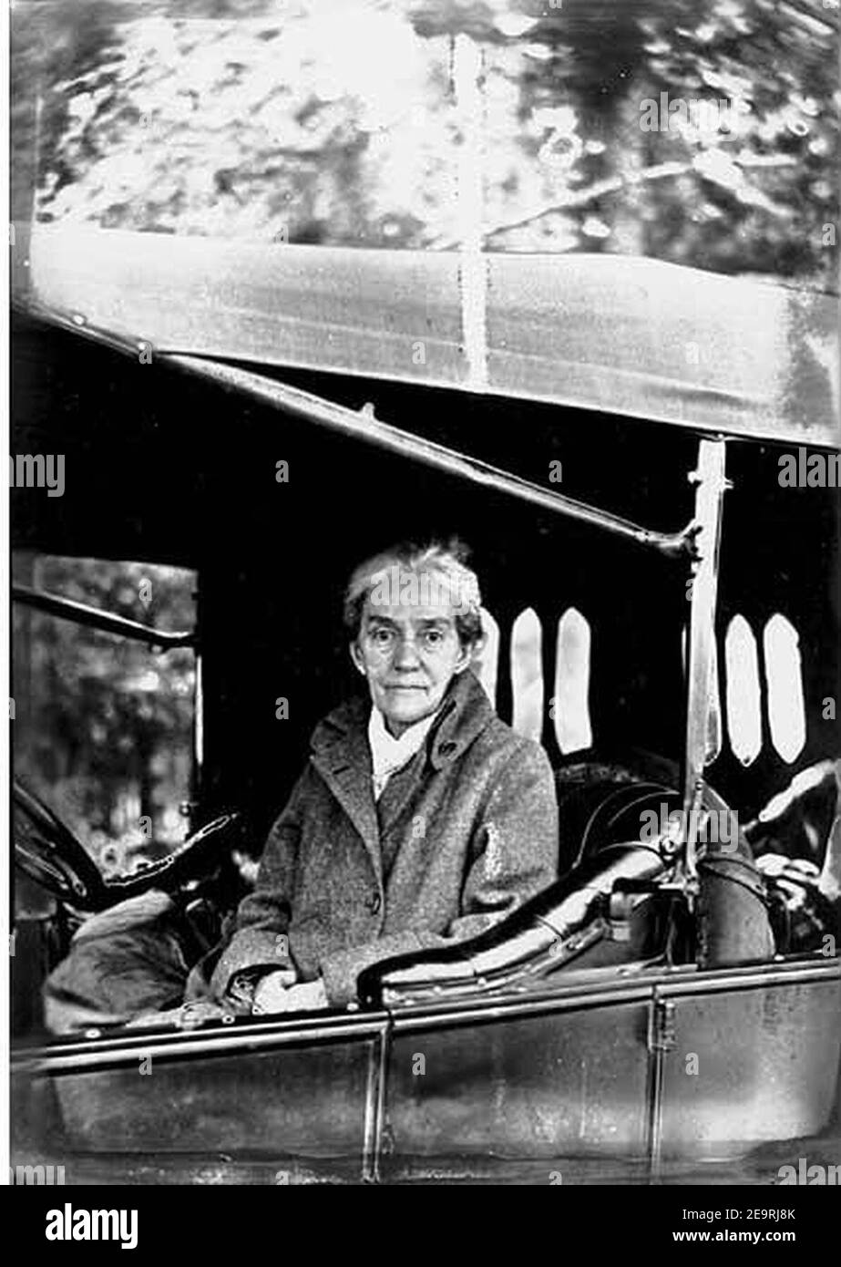Mrs O E Gates in Studebaker automobile, Enumclaw, June 25, 1920 (WAITE 121). Stock Photo