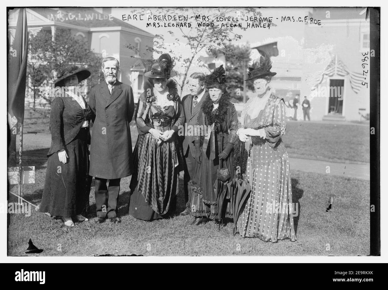 Mrs. G.L. Wilde, Earl of Aberdeen, Mrs. Lovell Jerome, Mrs. C.F. Roe, Mrs. Leonard Wood, Allan Hawley Stock Photo