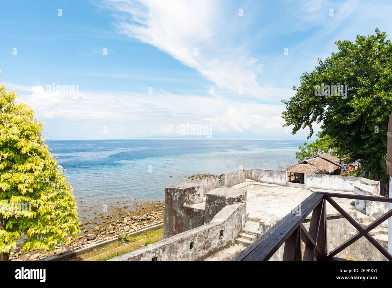 Ambon City, Kota Ambon, Pasar Merdika, Ambon Bay, Fort Amsterdam, Celebes, Banda Sea, Indonesia Stock Photo