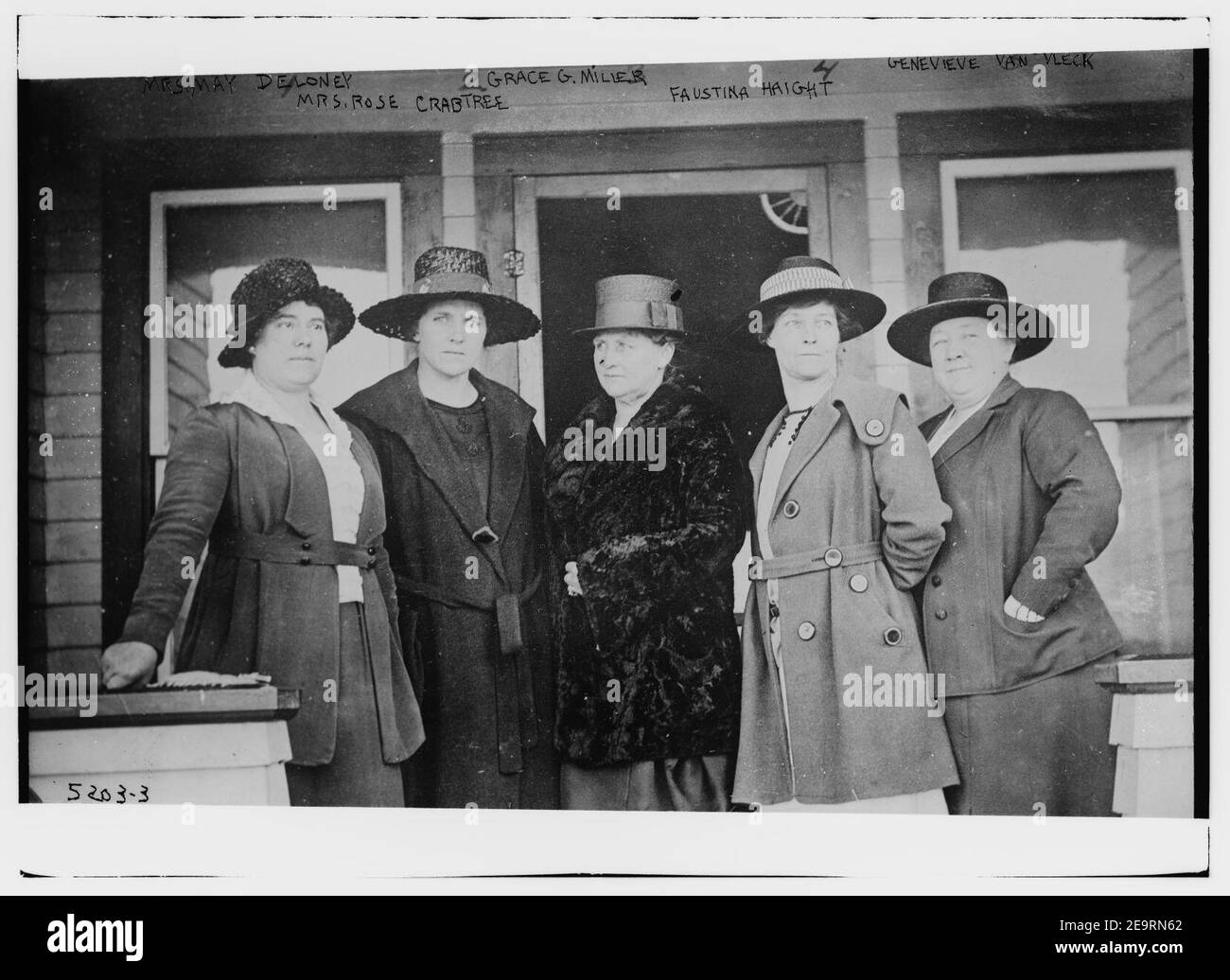 Mrs. May Deloney, Mrs. Rose Crabtree, Grace G. Miller, Faustina Haight, Genevieve Van Vleck