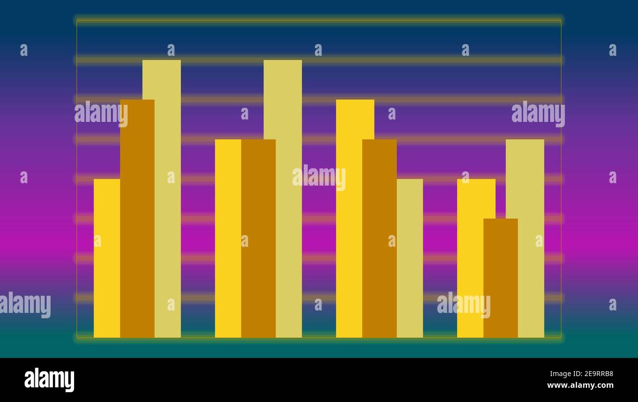 An abstract golden bar chart background image. Stock Photo