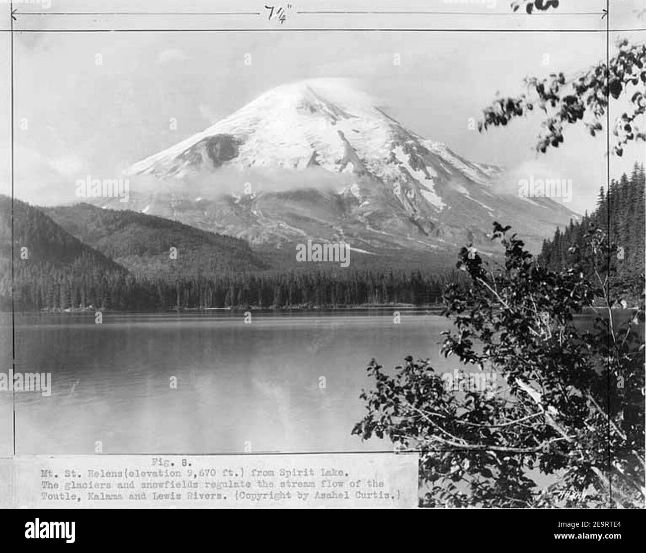 Mt St Helens from Spirit lake, 1923 Stock Photo Alamy