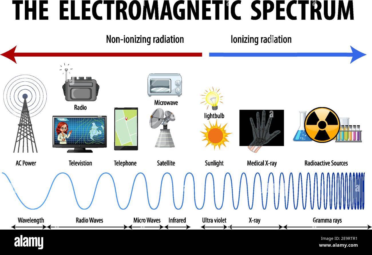 Science Electromagnetic Spectrum diagram illustration Stock Vector Image &  Art - Alamy