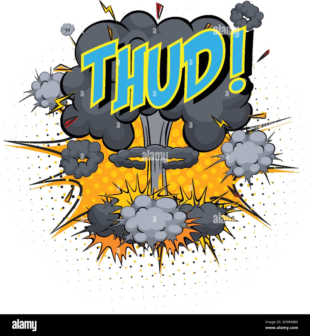 Word Thud on comic cloud explosion background illustration Stock Vector