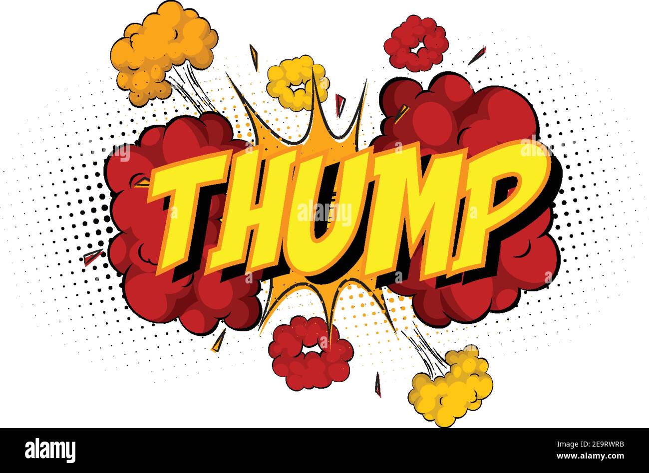 Word Thump on comic cloud explosion background illustration Stock ...