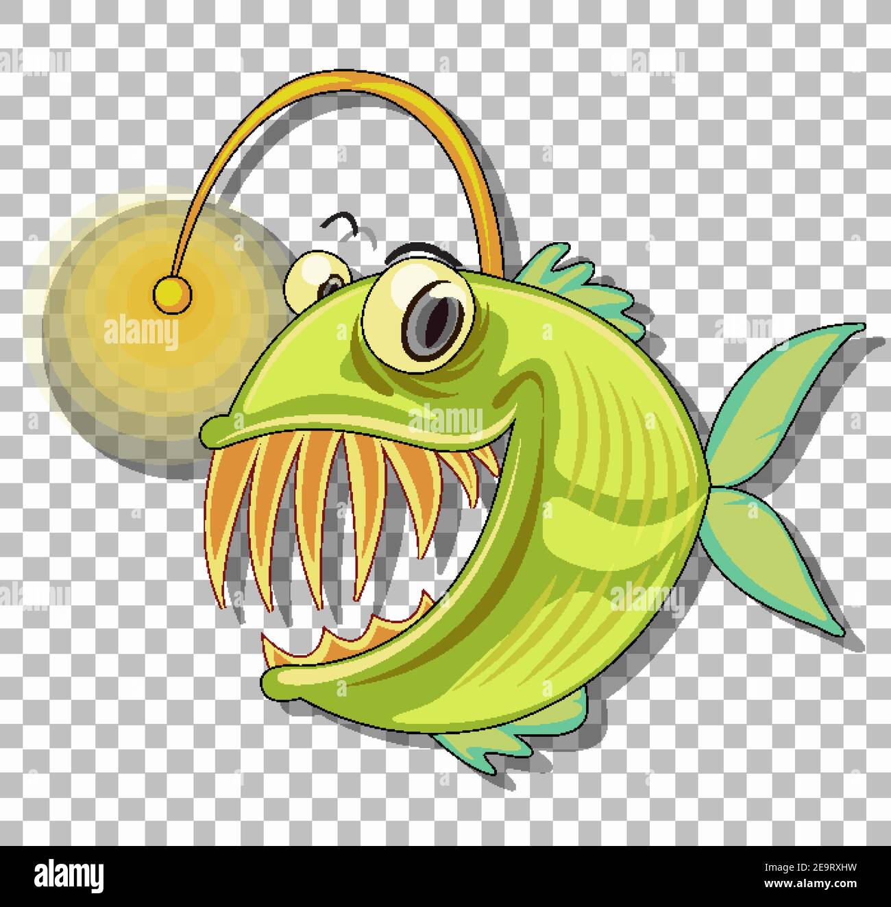 Angler Fish cartoon character isolated on transparent background  illustration Stock Vector Image & Art - Alamy